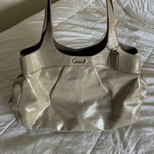 Coach Champagne Gold Sparkle Lexi Satchel